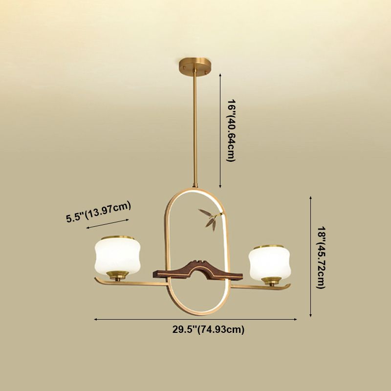 Simplicidad moderna Cilindro Luces de la isla de la isla Luces colgantes de vidrio blanco