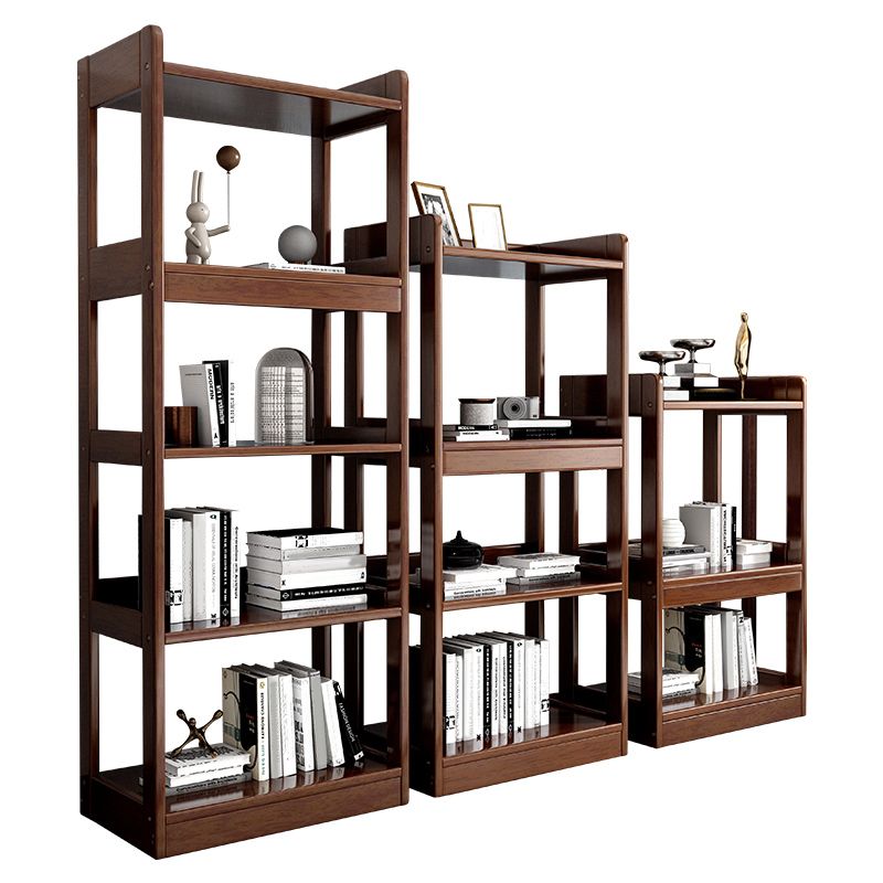 Modern Open Back Standard Bookshelf Wooden Bookcase With Shelves