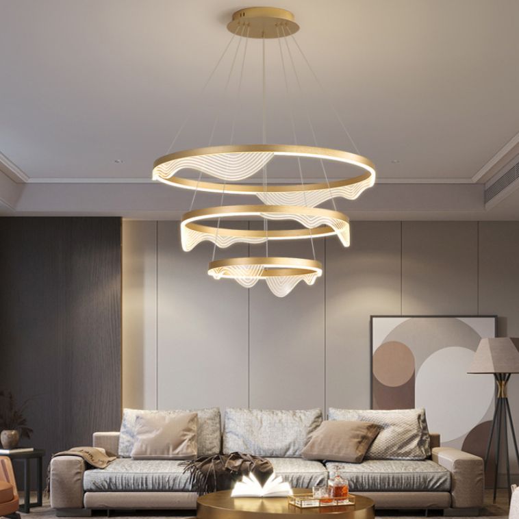 Modern Luxury Style Orbicular Pendant Lighting Fixtures Metal Hanging Light Kit for Living Room
