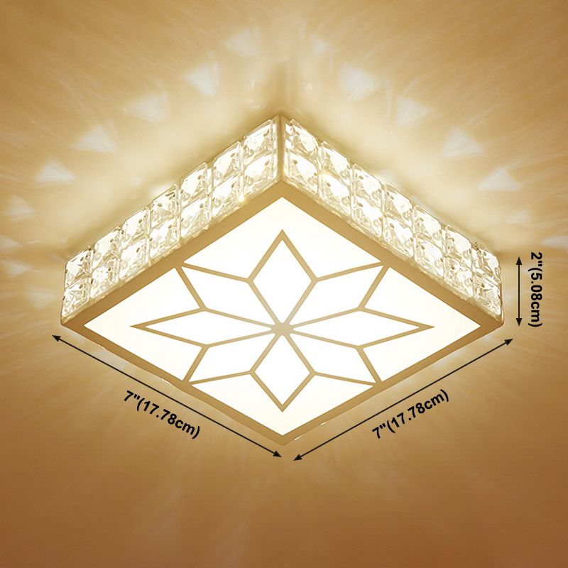 Geometric Ceiling Lamp Modern Iron 1 Light Flush Mount with Hole 2-3.5'' Dia for Aisle