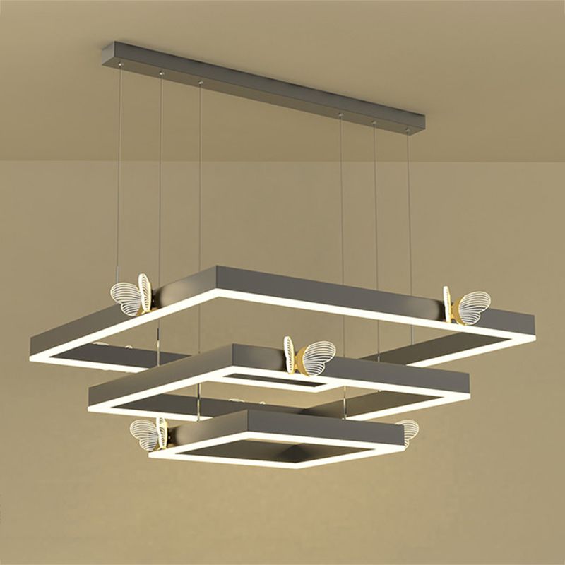 Square Shape Chandelier Lights Contemporary Metal Chandelier Lighting