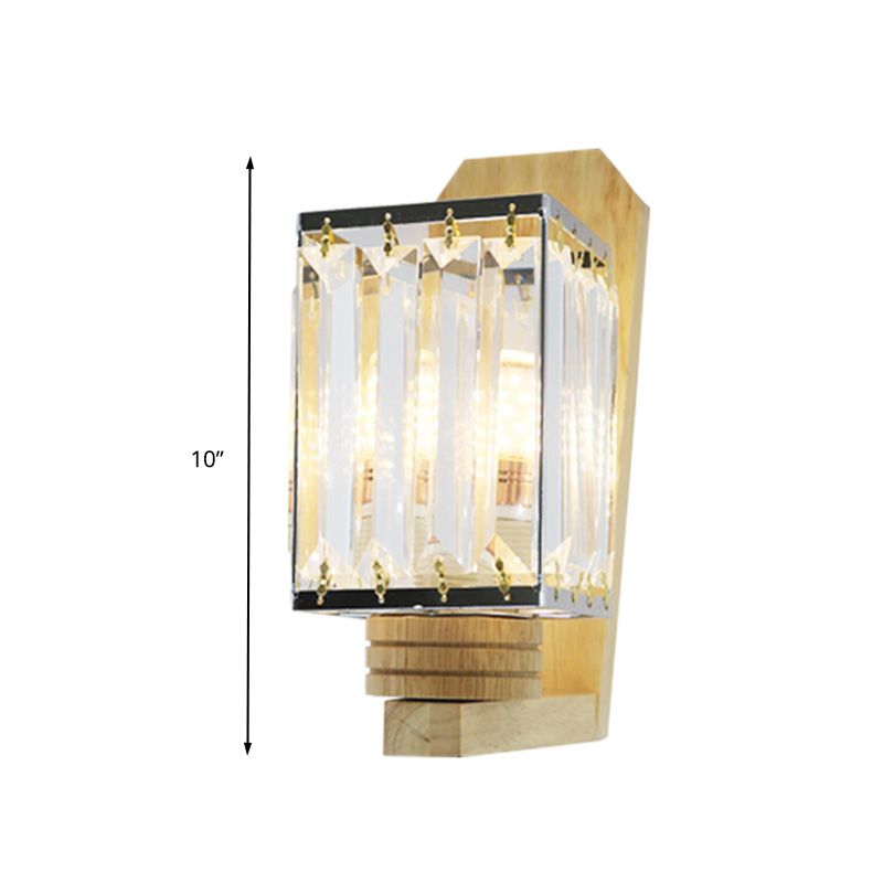 Luz de cristal de cristal cuadrado/globo Minimalista 1 Cabeza de la sala de estar accesorio de iluminación de la pared