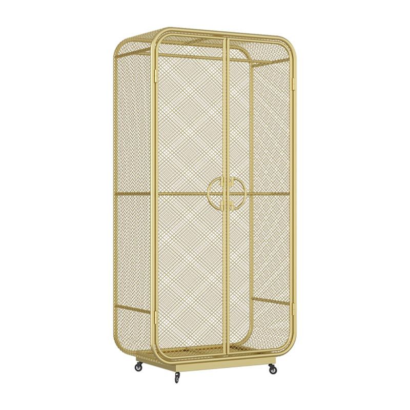 Bedroom Metal Wardrobe Industrial Style Rectangular Wardrobe Closet