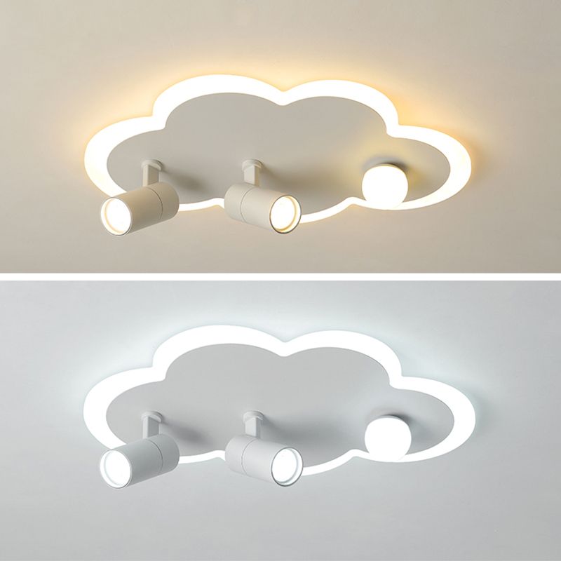 Projecteur LED encastré en fer en forme de nuage, plafonnier moderne à 3 lumières pour chambre à coucher