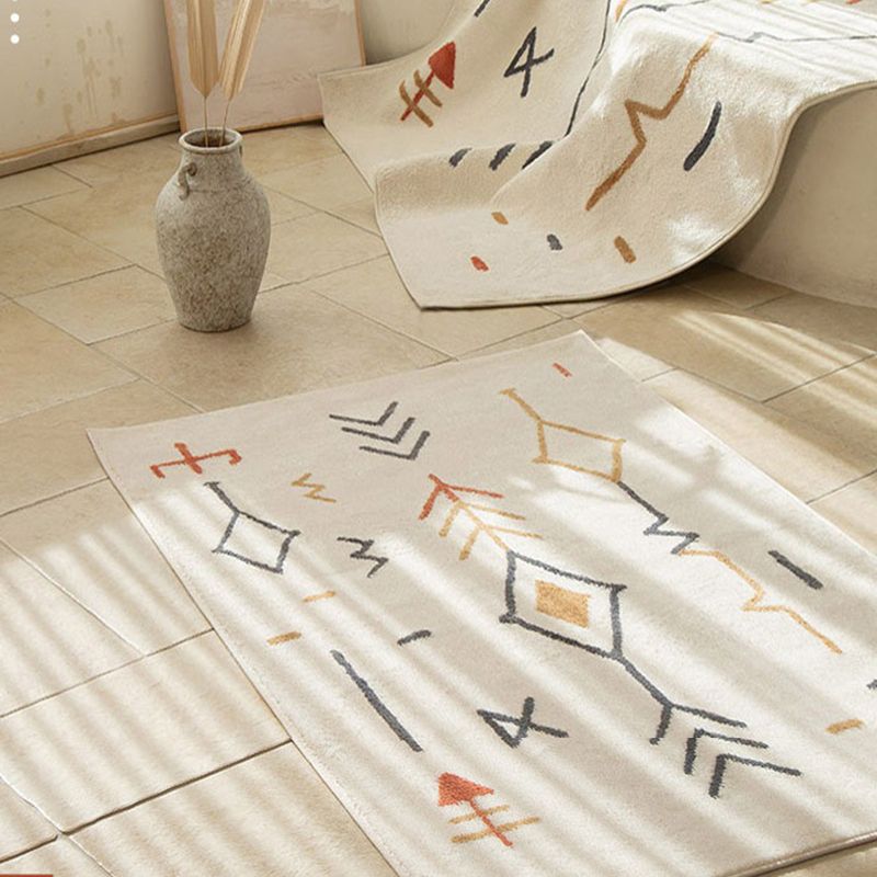 Traditional Tribal Pattern Area Rug Distinctive Vintage Rectangle Carpet Polyester Friendly Washable Rug for Living Room