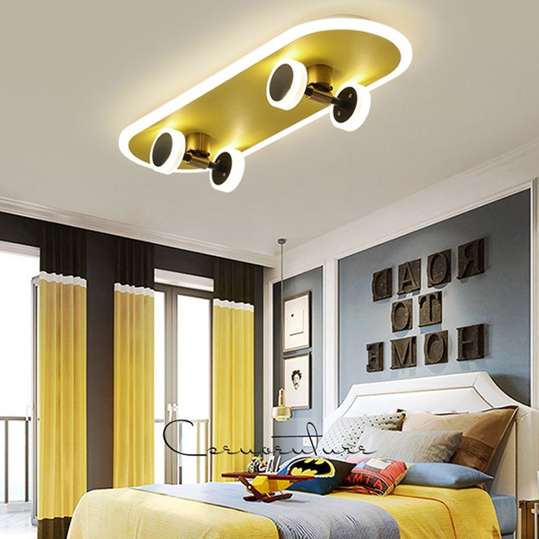 Planche à roulettes modélisation chambre d'enfant LED lampe encastrée acrylique enfants Surface plafonnier