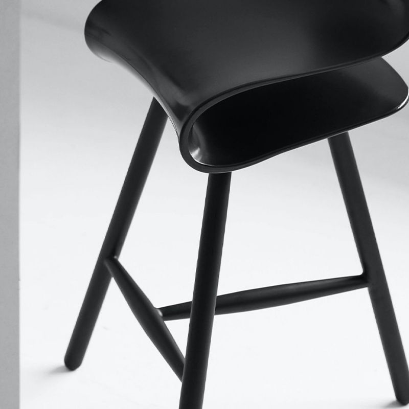 Contemporary Indoor Armless Low Back Metal Legs Bar Stool with Footrest
