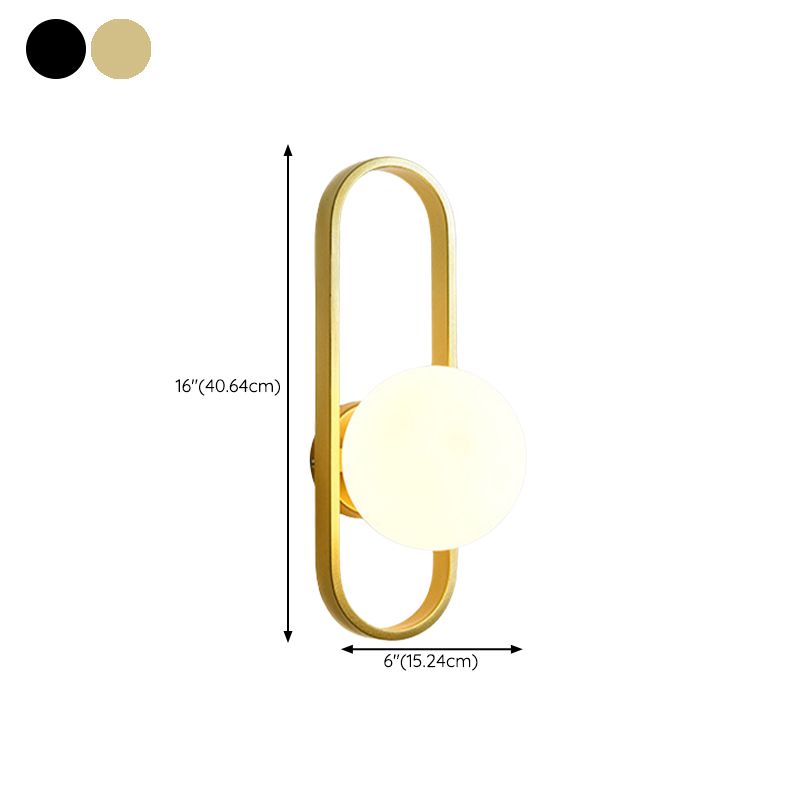 Modernist Wall Sconce Globe Glass Sconce Lighting for Bedroom