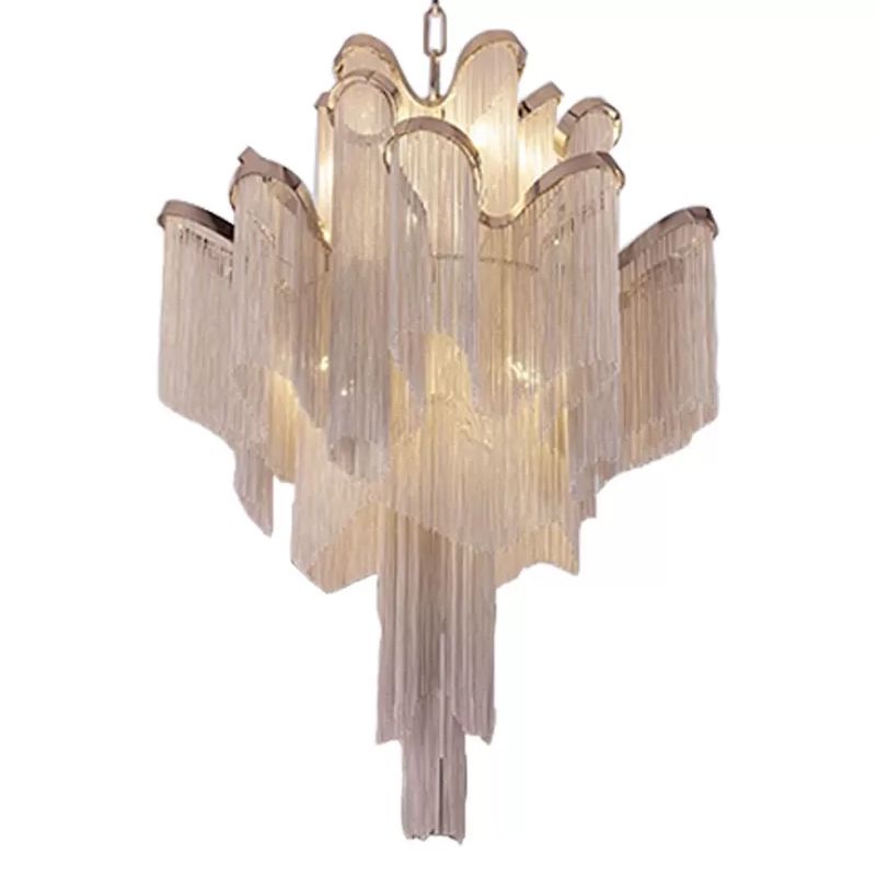 Cascading Aluminum Ceiling Chandelier Nordic LED Pendant Light Fixture for Living Room