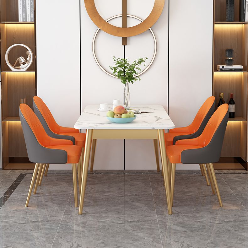 Modern Dinning Table White Top Stone Rectangle Dining Table for Kitchen