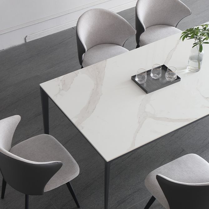 1/4/5/6/7 Pcs Metal Modern Dining Set with Rectangle Table Dinette Set