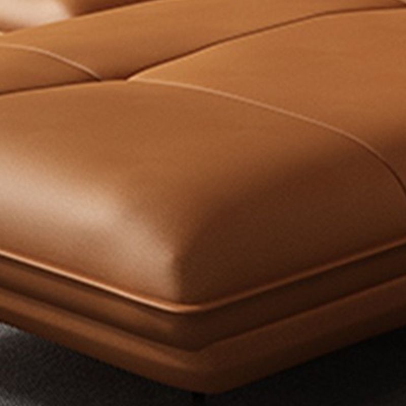 Modern Stationary Faux Leather Living Room Flared Arm Cushions Seating