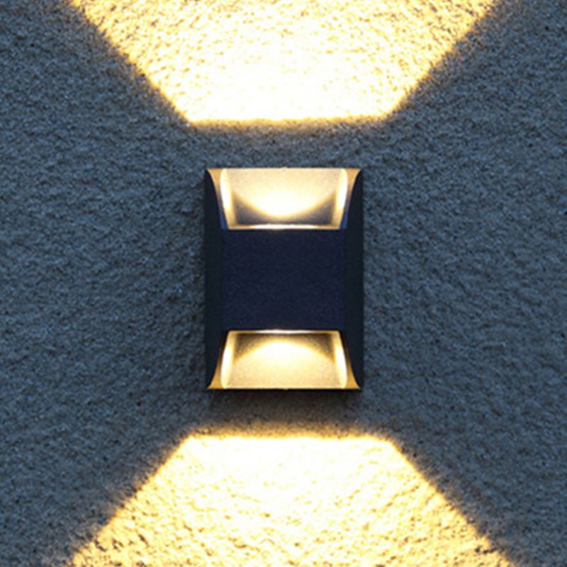 Iluminación de pared de 2 luces de metal de forma geométrica de estilo geométrico montado en negro