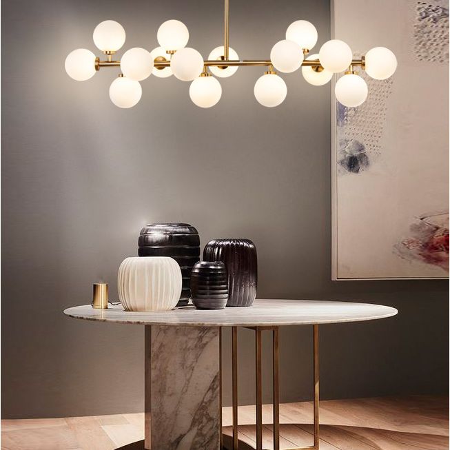 Molecule Island Lighting Fixture Nordic Style Glass Gold Island Chandelier Light