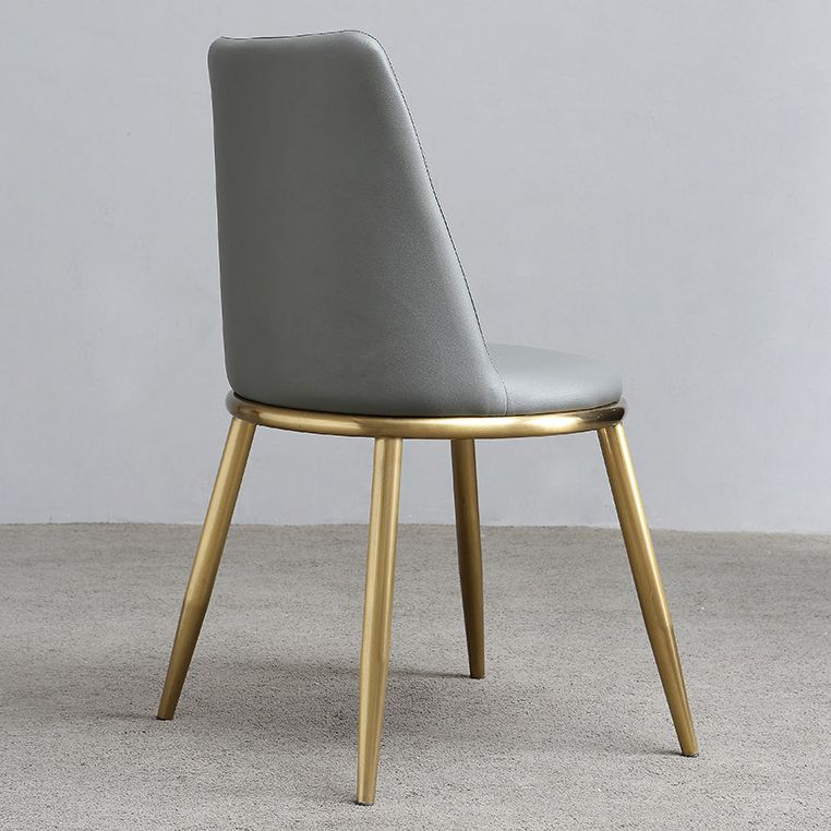 Modern Style Dining Chairs Armless Chair with Metal Legs for Kitchen