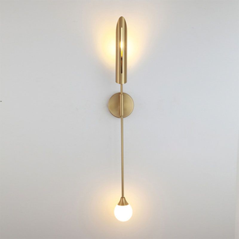 Metall Geometrische Wandbeleuchtung Merkmale moderner Stil 2 Leuchten Wandmontierte Leuchte in Gold