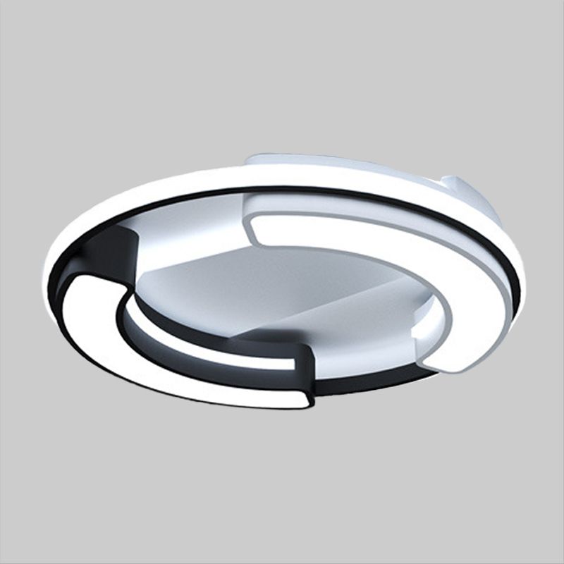 Black Round/Square Flush Mount Lamp Modernism LED Acryl Nah an Deckenleuchte in Warm/Weißes Licht