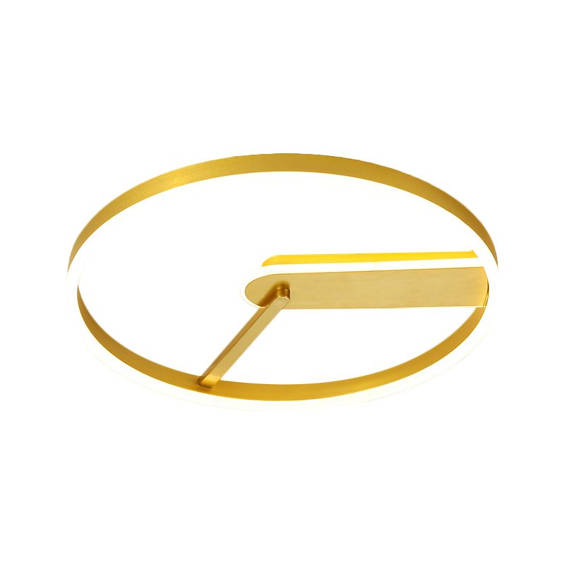 Lámpara LED de montaje empotrado Simplicity, redonda dorada, empotrada en el techo con pantalla metálica en luz blanca/cálida, 16"/19,5" de ancho