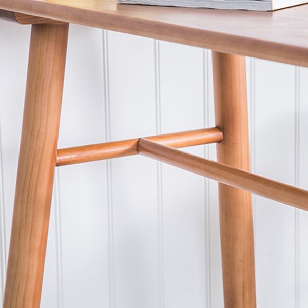 Contemporary Brown Wood Bar Table Free Form Counter Height Table with 4 Legs