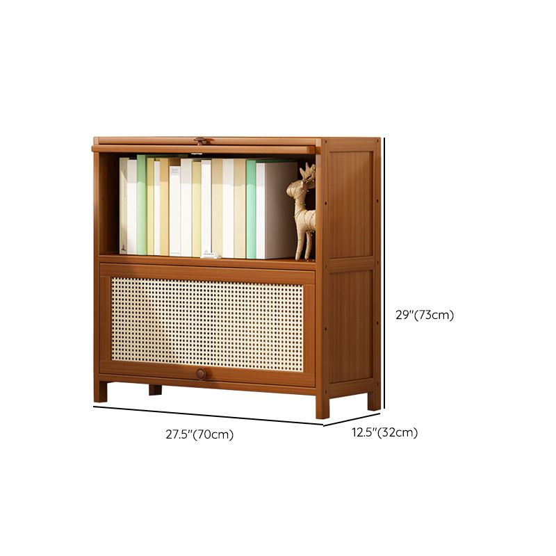 Bamboo Contemporary Bookshelf Standard Bookcase with Cabinets
