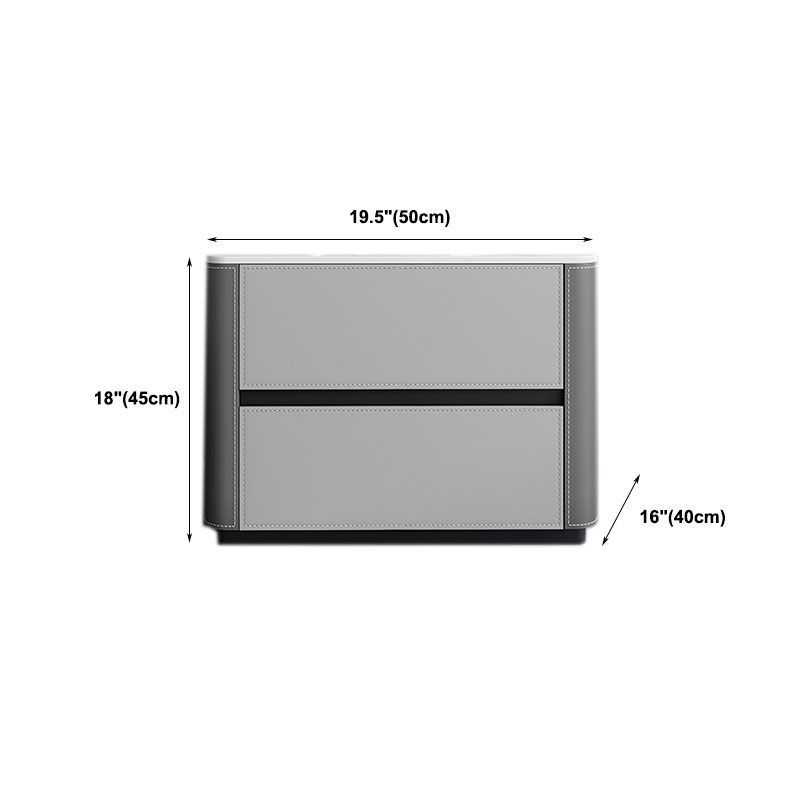 Contemporary Stone Chest Bedroom Vertical Storage Chest in Gray with Drawers