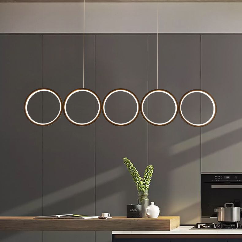 Lampada sospesa a LED ANULUS nero in moderna luce da soffitto da interno in ferro battuto con ombra acrilica