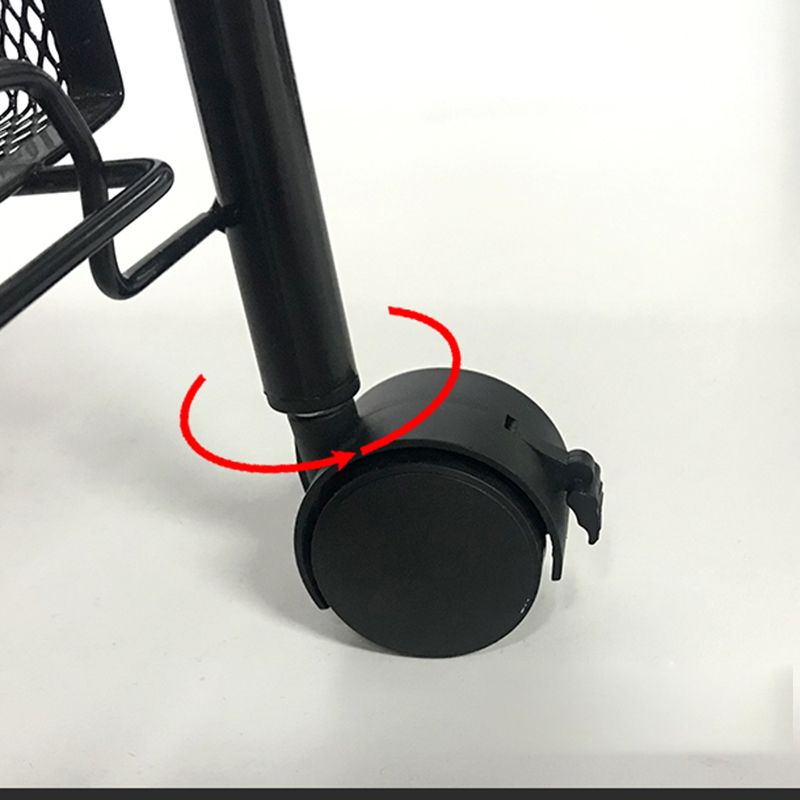 Modern Style Bookshelf Open Back Metal Bookcase with Caster Wheels for Home