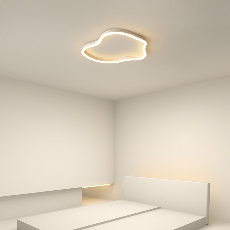 Metal Cloud Ceiling Fixture Nordic Style LED Close to Ceiling Lamp in White