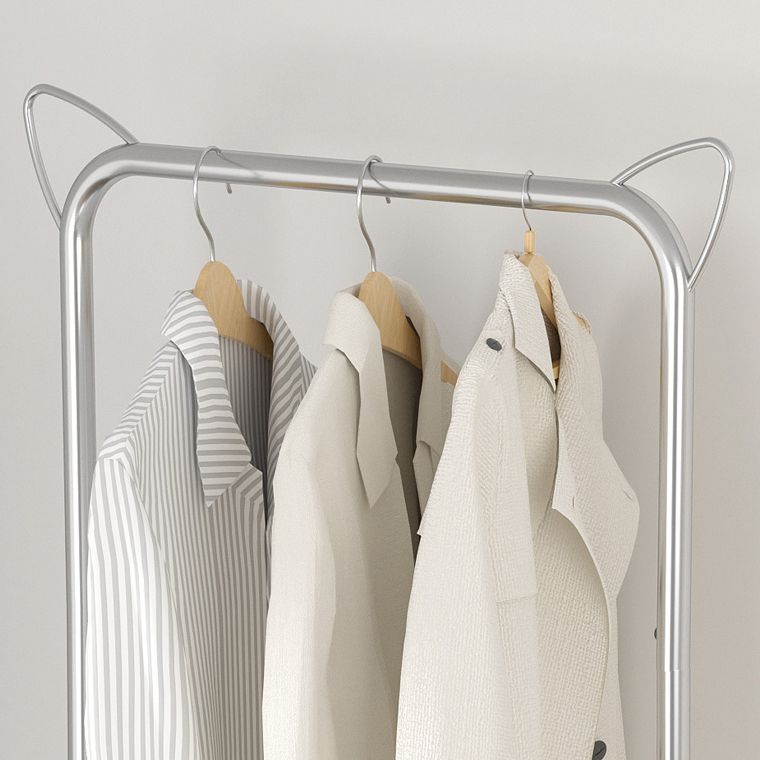 Glam Metallic Coat Hanger Free Standing Movable Coat Rack for Bedroom
