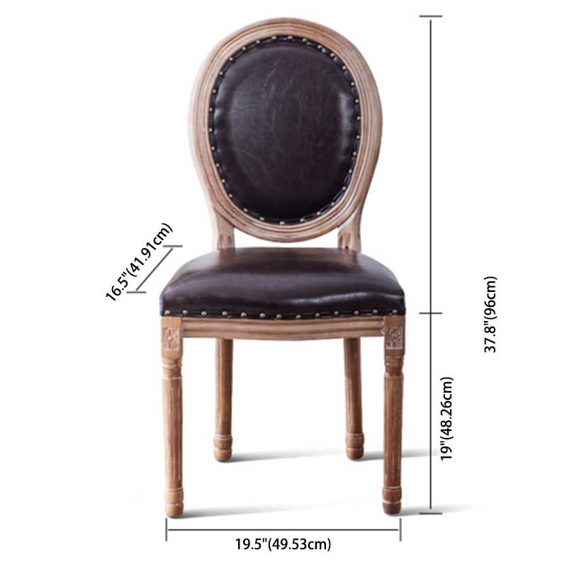 Solid Wood Country Style Dining Room Chair Matte Finish King Louis Back Side Chair