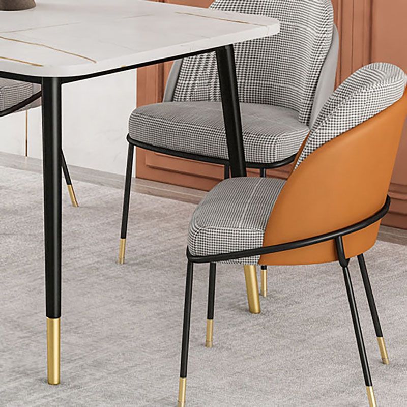 Upholstered Side Chair Scandinavian Design Armless Solid Back Chair for Home