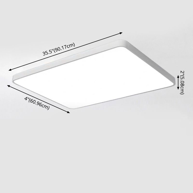 Montaje de LED de color cuadrado moderno 1-Luz de techo de acrílico ligero para oficina