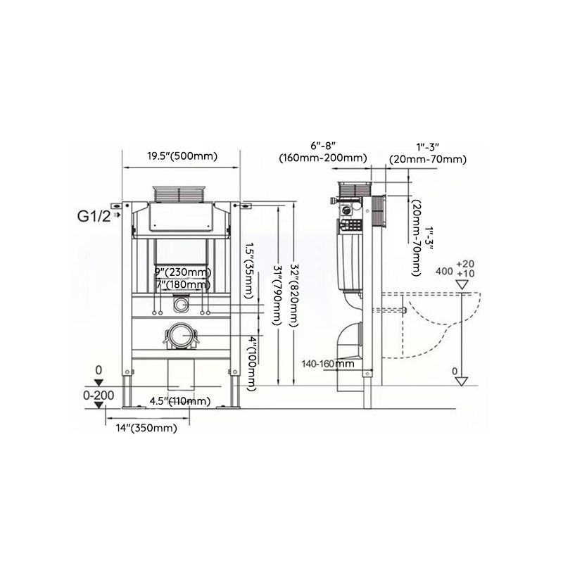 Modern Ceramic Flush Toilet Wall Hung Toilet Bowl for Washroom