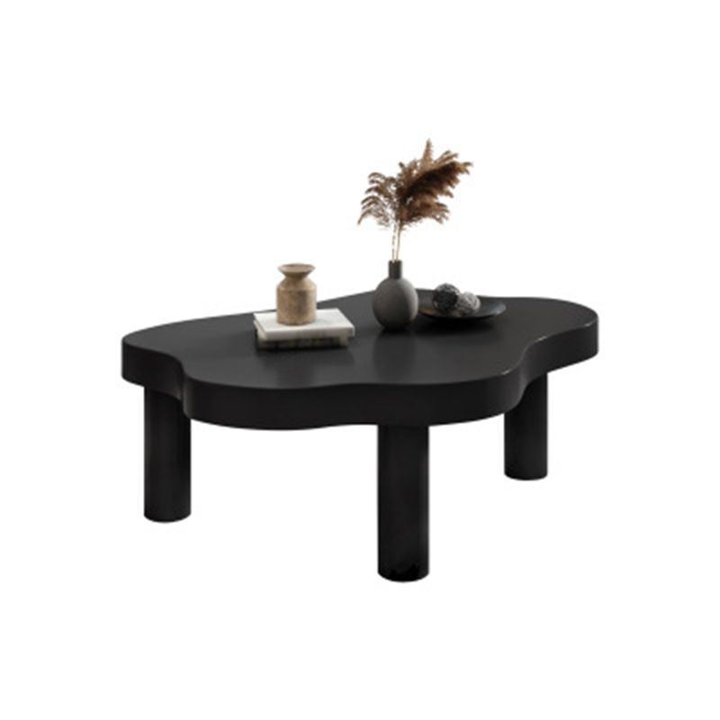 15.7"H Modern Style Wooden 3-leg Base Irregular Solid Color Coffee Table