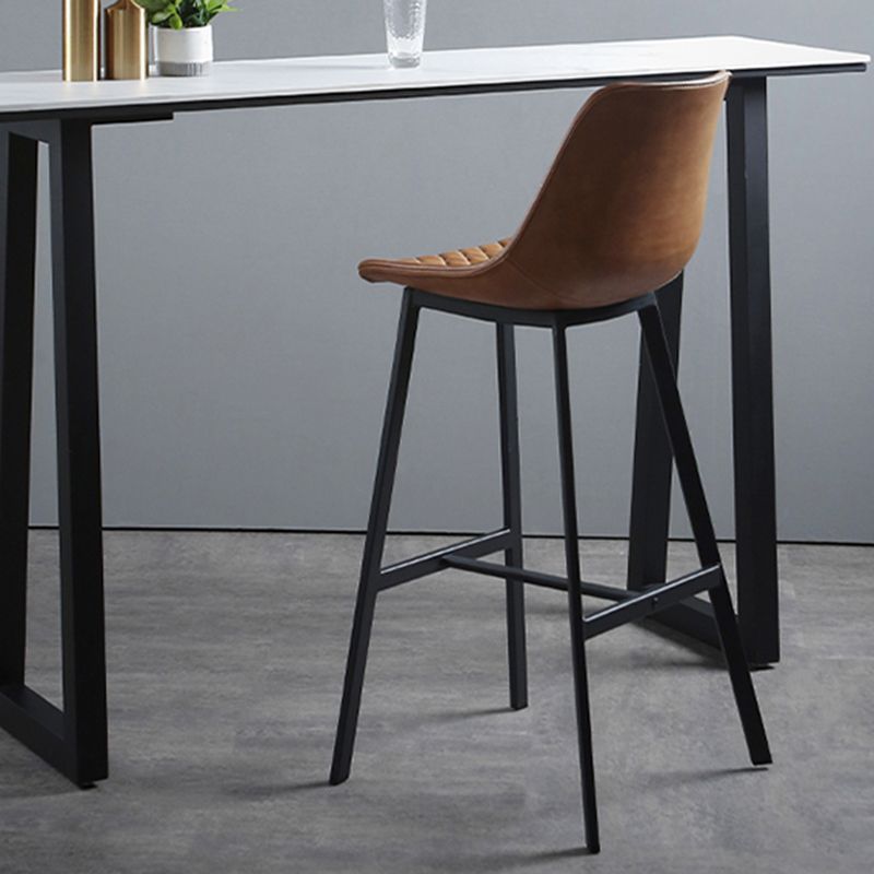 Living Room Leather Counter Chair Bucket Industrial Footrest Counter Bar Stool