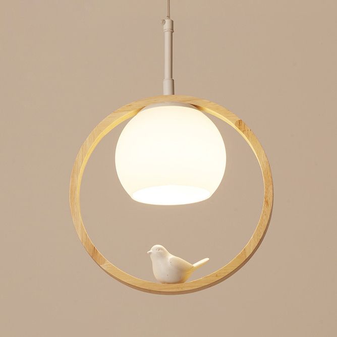 Holz nordisch moderne hängende Anhänger Licht 1-Licht-Tropfen Anhänger für Balkon