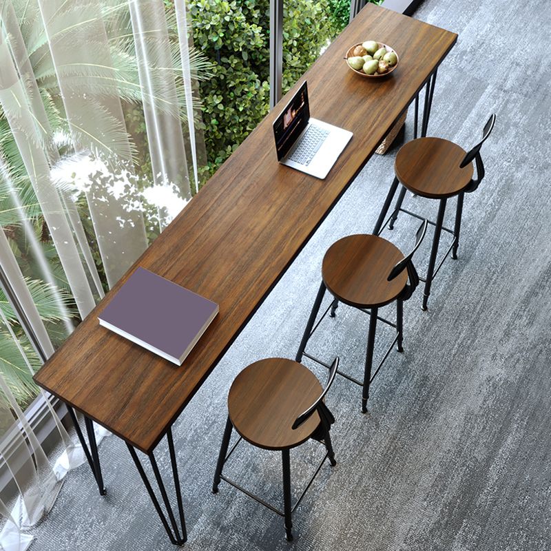 Rectangle Solid Wood Pub/Bar Table Glam Indoor Bistro Bar Height Cocktail Table