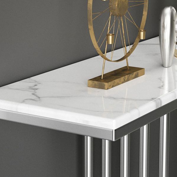 Glam Marble Console Table Rectangle Console Accent Table for Hall