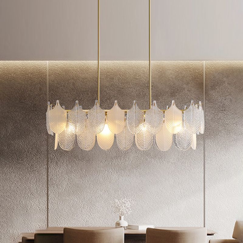 Modern Glass Island Chandelier Lights Minimalism Living Room Suspension Light