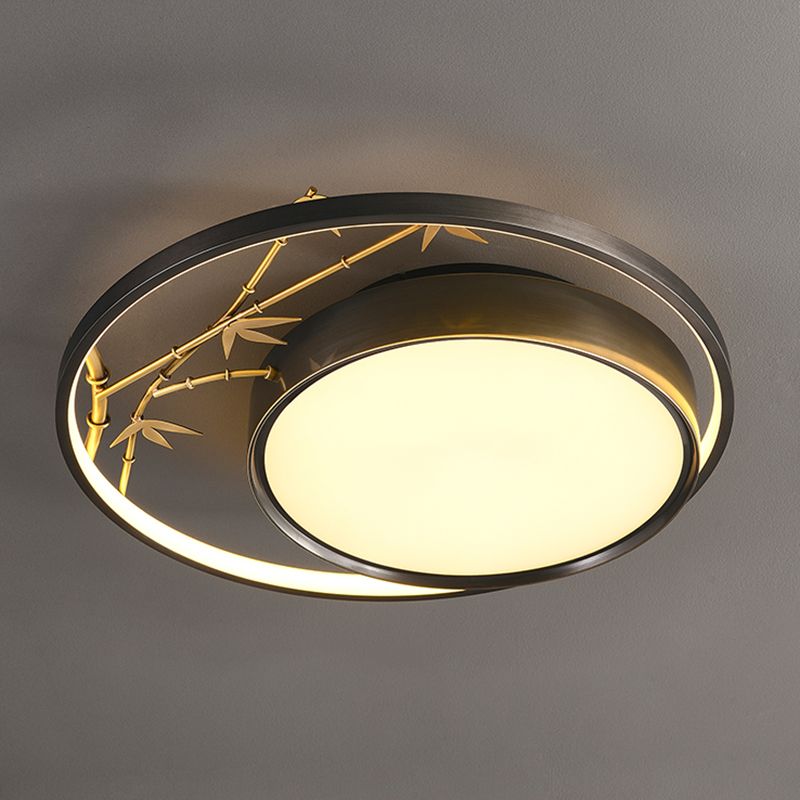 Ronde vorm inbouwlampen Moderne metalen 2-lichts inbouwlampen in zwart