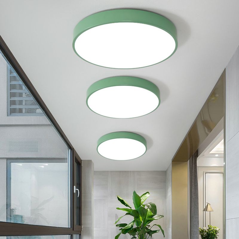 Multi Color Optional LED Ceiling Light Nordic Style Round Macaroon Lighting Fixture for Bedroom Dining Room