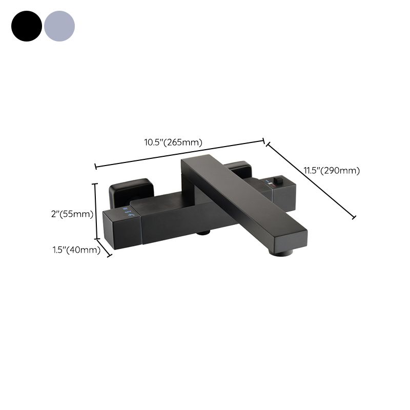 Modern Bathroom Faucet Wall Mounted Fixed Knob Handle Faucet Tub