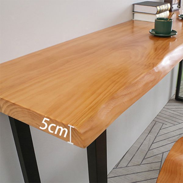 Modern Bar Set 1/2/5 Pcs Solid Wood Top Bar Table with Footrest Bar Stools