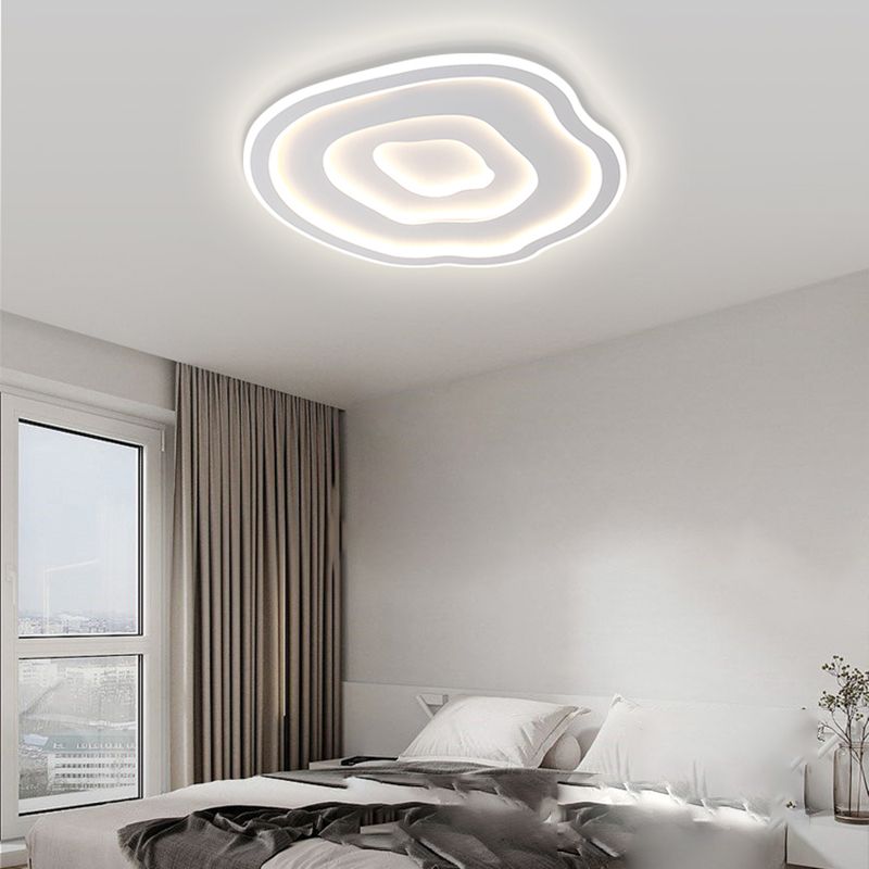 Nordic Ceiling Light Fixture Multi-Layer White Flush Mount for Bedroom
