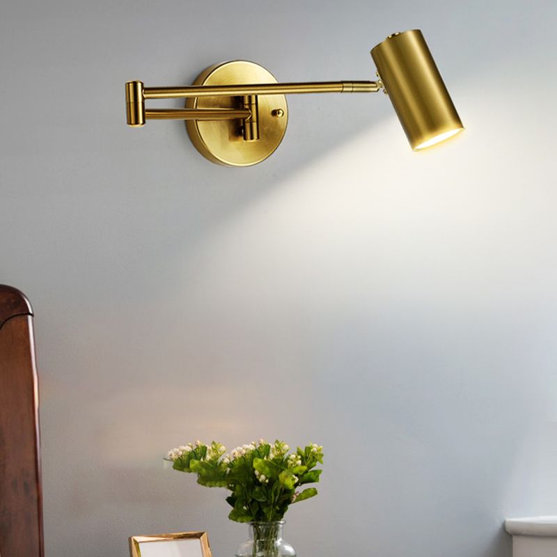 1 Light Swing Arm Wall Lamp Simplicity Metal Wall Mounted Light Fixture