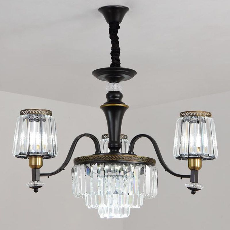 Lampaggio del lampadario Nero Sputnik Moderna 8/10/12 Luci di cristallo a bordo della lampada appesa, 33,5 "/37,5"/39 "