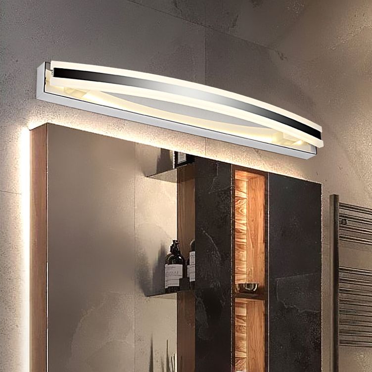 Mobile moderno mobile a specchio da bagno luci da bagno in acciaio tonalità lineare a led vanità ambientale illuminazione