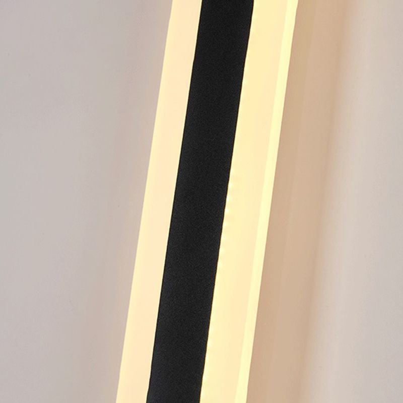 Forma de forma lineal. Media de pared de metal moderna 1 iluminación de montaje de pared de luz en negro
