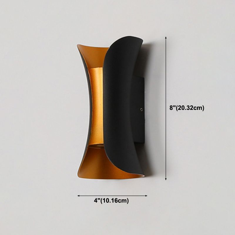 Modern Style Aluminum Wall Mounted Light Fixture 2-Lights Curved Sconce Lighting