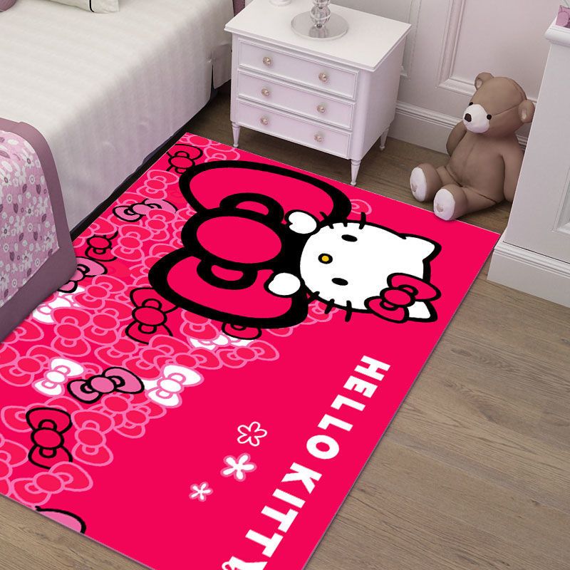 Cute Kids Room Rug Multi-Color Animal Pattern Rug Synthetics Anti-Slip Backing Easy Care Carpet